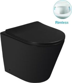 Унитаз приставной SantiLine SL-5020MB безободковый чёрный матовый