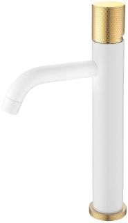 Смеситель для накладной раковины Boheme Stick White touch белый/золото 122-WG.2