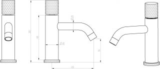 Смеситель для раковины Boheme Stick Chrome touch хром/золото 121-CRG.2