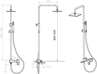 Душевая стойка Boheme Q белый/хром 148-WCR