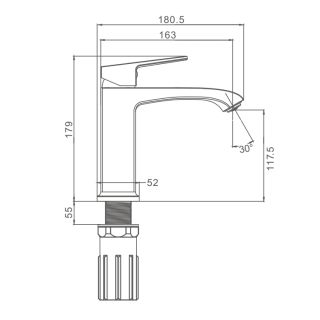 Смеситель для раковины Prohanss P60.10.09 графит