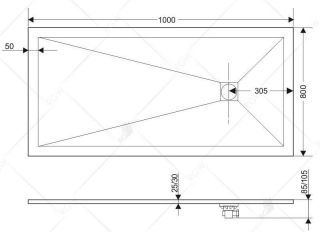 Душевой поддон RGW Stone Tray RGW ST-0108Co прямоугольный 100x80см бетон