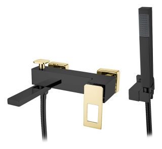 Смеситель для ванны Boheme Q чёрный/золото 143-BG