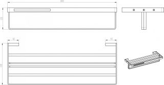 Полка для полотенец Boheme Q чёрный 10947-B