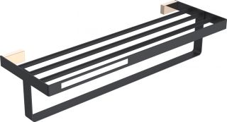 Полка для полотенец Boheme Q чёрный/золото 10947-G-B