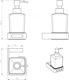 Дозатор Boheme Q чёрный 10957-B