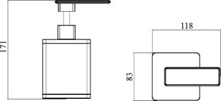 Дозатор Boheme чёрный/хром 10969-B-CR
