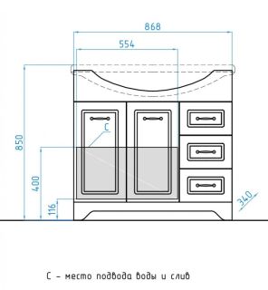 Тумба под раковину Style Line Олеандр-2 ЛС-00000485