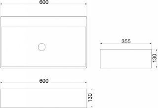 Раковина накладная SantiLine SL-1093 60см белый