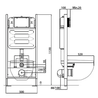 Инсталляция Jacob Delafon E21750RU-BL с безободковым унитазом Rodin+ сиденье с микролифтом клавиша смыва чёрная матовая