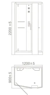 Душевая кабина Orans SR-89105LS 89105LBLH 120x90 см профиль чёрный стекло прозрачное