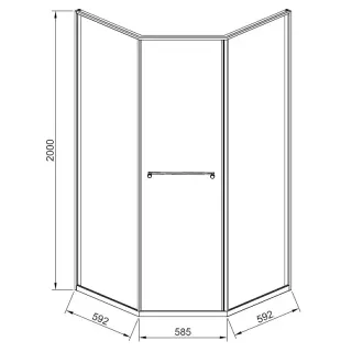 Душевой уголок Timo T33R 100x100 см правый никель