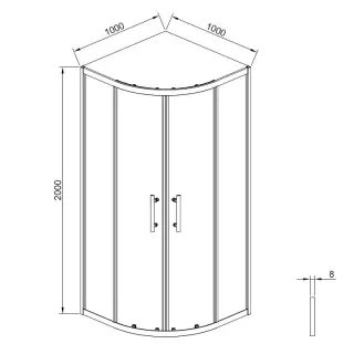 Душевой уголок Timo T47 100x100 см чёрный