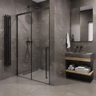 Душевая дверь в нишу Timo T56R 120 см правая чёрный