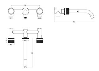 Встраиваемый смеситель для раковины Boheme Stick Touch 152-2-SGM.2 оружейная сталь