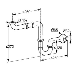 Сифон для раковины Kludi хром 1025505-00