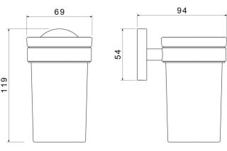 Стакан с держателем Aquatek Европа AQ4104CR хром