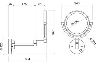 Косметическое зеркало Aquatek AQ4915CR хром
