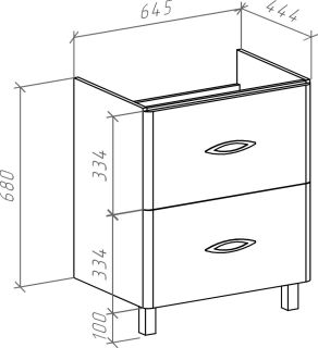 Тумба под раковину Bellezza Джела 70см белый 00000010097