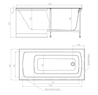 Акриловая ванна Alex Baitler Garda 160х70