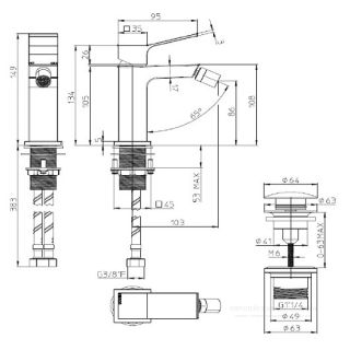 Смеситель для биде Bossini Aki Z00708.073 чёрный матовый
