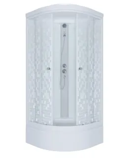 Душевая кабина Triton Стандарт-Мозаика Щ0000061846 90x90 см профиль белый стекло мозаика