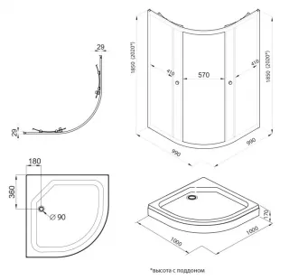 Душевой уголок Triton Альфа Щ0000049615 100x100 см профиль хром стекло прозрачное