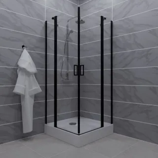 Душевой уголок Triton Тау Щ0000054038 90x90 см профиль чёрный стекло прозрачное