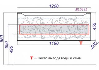 Подвесная тумба под раковину Clarberg Elegance EL0112GL 120см белый/золото