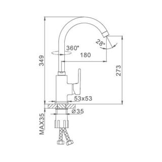 Смеситель для кухни Frap F4060 хром