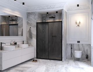 Душевая дверь Ambassador Forsa 17022217ABB 110см чёрный/тонированное