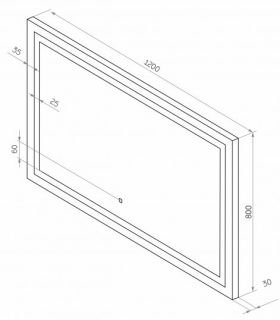 Зеркало с подсветкой Continent Rimini ЗЛП141 с сенсорным выключателем 120см