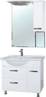 Зеркало-шкаф с подсветкой Bellezza Балтика 90см правый белый 00000005367