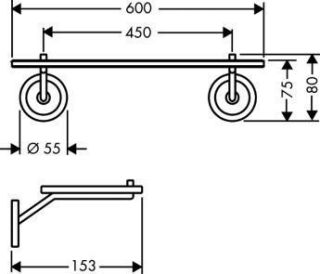 Полка стеклянная Hansgrohe 40860000 хром