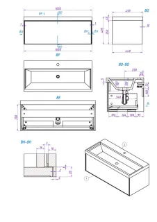 Тумба под раковину La Fenice Simpla FNC-01-SIM-B-100 белая  100 см