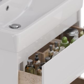 Тумба под раковину Lemark Combi LM03C80T 80 см белый глянец