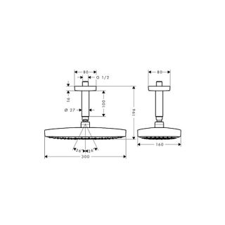 Верхний душ HansgroheRaindance 26608000 хром