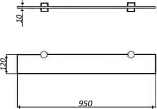 Полка стеклянная Акватон 95см 1A110403XX010