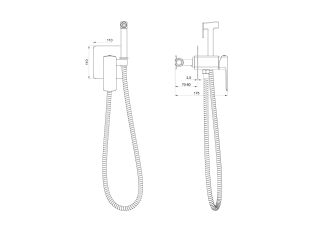 Гигиенический душ со смесителем Wonzon & Woghand Edge WW-88829003-BGM тёмный графит