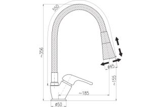 Смеситель для кухни Rav Slezak Sazava SA506.5/13 хром черный