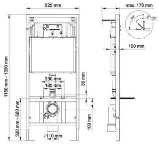 Инсталляция для унитаза Berges Novum R2 с кнопкой матовый хром 040222