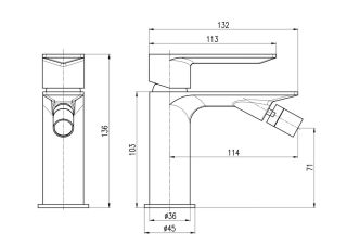 Смеситель для биде Rav Slezak NIL NL144.5 серый металлик