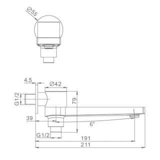 Излив с функцией переключения Raglo R473.75.03 золотой сатин