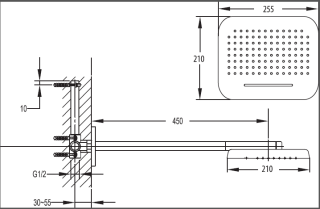 Верхний душ двухрежимный, хром Cezares TESORO-F-TD2P-01