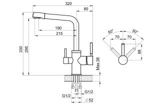 Смеситель для кухни Granula 2015, ХРОМ хром