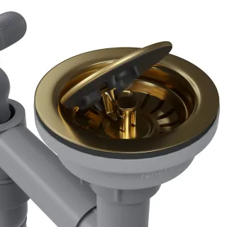 Сифон для одночашевой кухонной мойки с выпуском Reflexion Arno RX3001GD брашированное золото