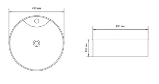 Раковина накладная Aquanet Moon-2 211285 43 см белый