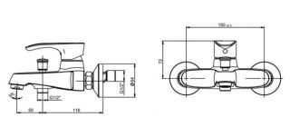 Смеситель для ванны Paini Palermo PACR111KM хром