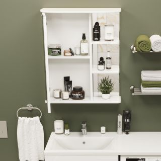 Шкаф-зеркало с подсветкой Onika Карина 205512 левый 55см белый