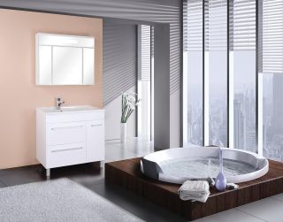 Шкаф-зеркало с подсветкой Onika Сигма 209014 90см белый